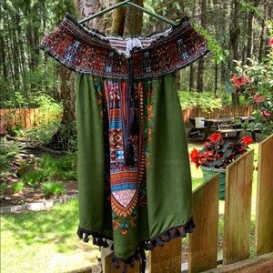 Midnight Sky Boho Off-Shoulder Top